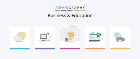 Illustration for Business And Education Flat 5 Icon Pack Including online. webinar. lamp. birthday. solution. Creative Icons Design - Royalty Free Image