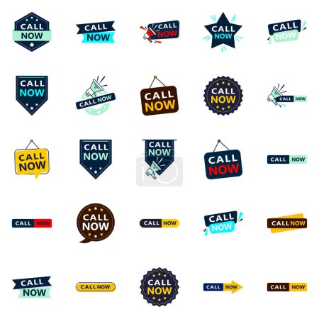 Ilustración de 25 Versatile Typographic Banners for promoting calls in different contexts - Imagen libre de derechos
