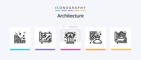 Illustration for Architecture Line 5 Icon Pack Including design. construction. design. architect. man. Creative Icons Design - Royalty Free Image