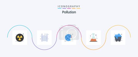 Illustration for Pollution Flat 5 Icon Pack Including . trash. pollution. pollution. tube - Royalty Free Image