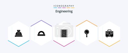 Illustration for Engineering 25 Glyph icon pack including construction. building. tech. construction. connect - Royalty Free Image