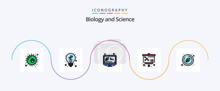 Illustration for Biology Line Filled Flat 5 Icon Pack Including natural. circle. desktop. molecule. lesson - Royalty Free Image