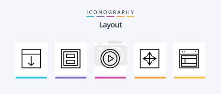 Téléchargez les illustrations : Layout Line 5 Icon Pack Including layout. design. order. vertical. layout. Creative Icons Design - en licence libre de droit