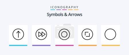 Illustration for Symbols and Arrows Line 5 Icon Pack Including direction. arrows. sign. zoom. circle. Creative Icons Design - Royalty Free Image