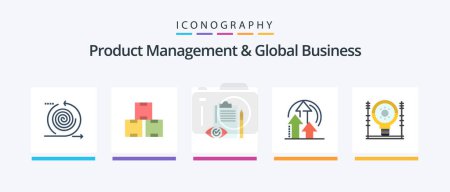 Illustration for Product Managment And Global Business Flat 5 Icon Pack Including product. method. stock. management. control. Creative Icons Design - Royalty Free Image