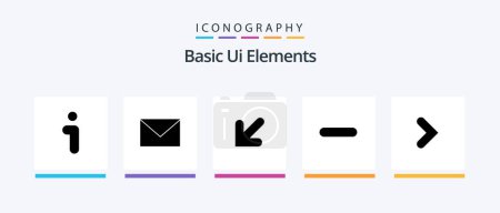 Illustration for Basic Ui Elements Glyph 5 Icon Pack Including right. remove. arrow. minus. delete. Creative Icons Design - Royalty Free Image
