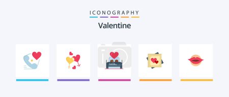 Ilustración de Valentine Flat 5 Icon Pack Including love. valentines. love. valentine. love. Creative Icons Design - Imagen libre de derechos