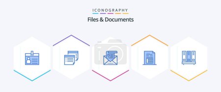 Ilustración de Files And Documents 25 Blue icon pack including document. account. plan. letter. email - Imagen libre de derechos