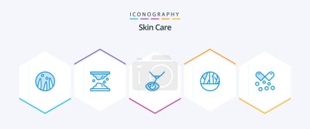 Ilustración de Skin 25 Blue icon pack including oil. skin infection. skin. infection. lasik - Imagen libre de derechos