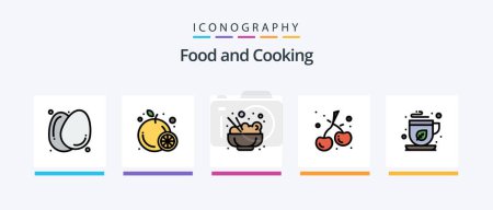 Illustration for Food Line Filled 5 Icon Pack Including . mocha. condensed. green tea. orange. Creative Icons Design - Royalty Free Image