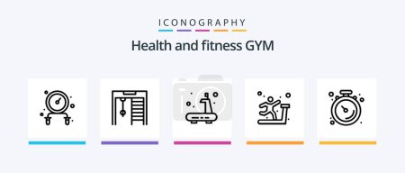 Illustration for Gym Line 5 Icon Pack Including task. mark. sports. list. gym. Creative Icons Design - Royalty Free Image