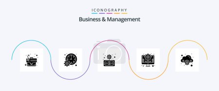 Ilustración de Paquete de iconos de Business And Management Glyph 5 que incluye computación. comercialización. Tiempo. gestión. transferencia - Imagen libre de derechos