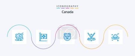 Illustration for Canada Blue 5 Icon Pack Including olympics. hockey. leaf. game. predator - Royalty Free Image