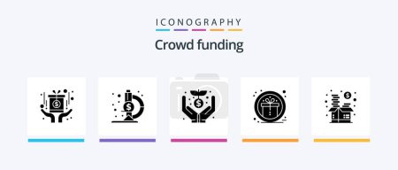 Illustration for Crowdfunding Glyph 5 Icon Pack Including stock. funding. donation. reward. gift. Creative Icons Design - Royalty Free Image