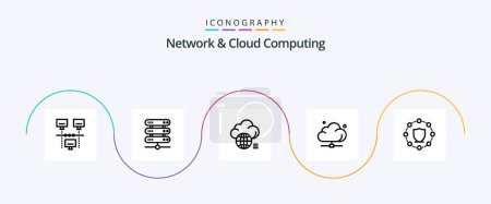 Illustration for Network And Cloud Computing Line 5 Icon Pack Including technology. network. cloud. data. technology - Royalty Free Image