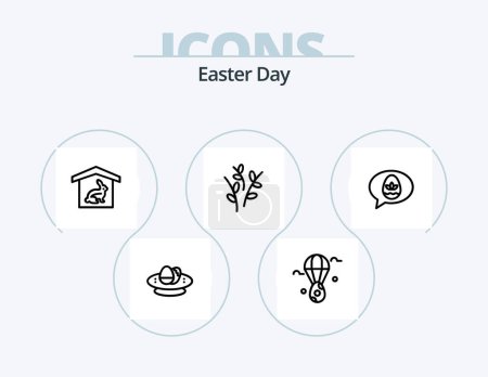 Illustration for Easter Line Icon Pack 5 Icon Design. gift. easter. easter. egg. nature - Royalty Free Image
