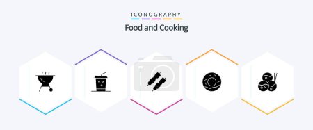 Illustration for Food 25 Glyph icon pack including . bread. . japanese - Royalty Free Image