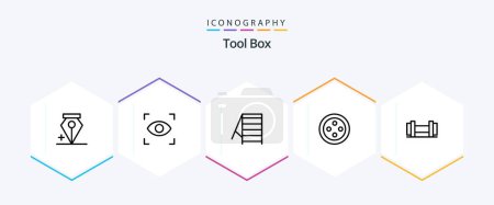 Illustration for Tools 25 Line icon pack including . tools. tools - Royalty Free Image