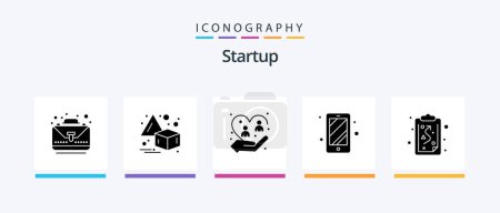 Illustration for Startup Glyph 5 Icon Pack Including strategy. clipboard. caring. access. phone. Creative Icons Design - Royalty Free Image