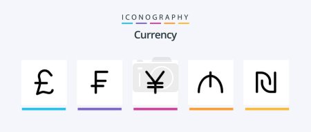 Illustration for Currency Line 5 Icon Pack Including . currency. coins. cash. cryptocurrency. Creative Icons Design - Royalty Free Image