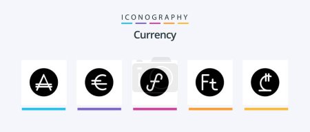 Téléchargez les illustrations : Currency Glyph 5 Icon Pack Including hungarian . currency . finance. bank. Creative Icons Design - en licence libre de droit