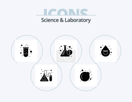 Téléchargez les illustrations : Science Glyph Icon Pack 5 Icon Design. ho. beverage. test. info. experiment - en licence libre de droit