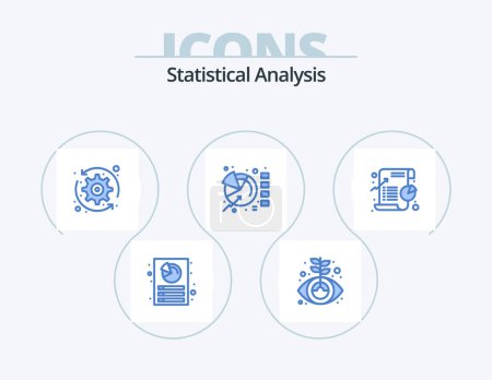 Ilustración de Statistical Analysis Blue Icon Pack 5 Icon Design. chart. statistics. arrows. pie. chart - Imagen libre de derechos