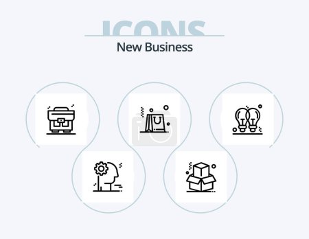 Illustration for New Business Line Icon Pack 5 Icon Design. decision. shopping. art. online. business - Royalty Free Image