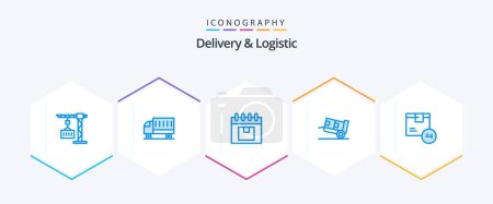 Illustration for Delivery And Logistic 25 Blue icon pack including logistic. delivery. transport. product. management - Royalty Free Image