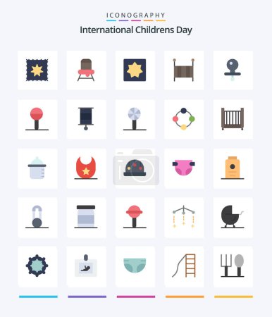 Illustration for Creative Baby 25 Flat icon pack  Such As child. nipple. puzzle. dummy. crib - Royalty Free Image
