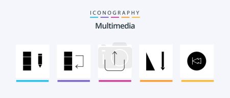Illustration for Multimedia Glyph 5 Icon Pack Including . multimedia. upload. backward. arrow. Creative Icons Design - Royalty Free Image