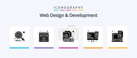 Illustration for Web Design And Development Glyph 5 Icon Pack Including device. web. coding. responsive. file. Creative Icons Design - Royalty Free Image
