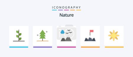 Téléchargez les illustrations : Nature Flat 5 Icon Pack Including . flag. nature. Creative Icons Design - en licence libre de droit