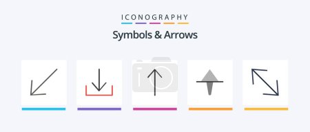 Illustration for Symbols and Arrows Flat 5 Icon Pack Including . home. scale. Creative Icons Design - Royalty Free Image