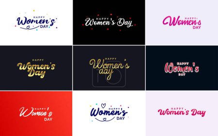 Illustration for Set of Happy International Woman's Day signs. emblems. and design elements vector collection of signs. labels. and badges - Royalty Free Image