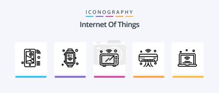 Illustration for Internet Of Things Line 5 Icon Pack Including iot. drone. iot. wifi. iot. Creative Icons Design - Royalty Free Image
