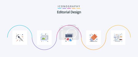 Ilustración de Editorial Design Flat 5 Icon Pack Including . design. programming. corporate. office - Imagen libre de derechos