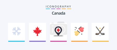 Illustration for Canada Flat 5 Icon Pack Including game. scandinavia. location. gloves. arctic. Creative Icons Design - Royalty Free Image
