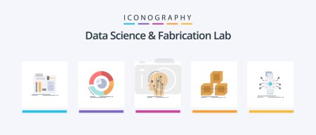 Illustration for Data Science And Fabrication Lab Flat 5 Icon Pack Including stackd. arrange. diagram. network. human. Creative Icons Design - Royalty Free Image