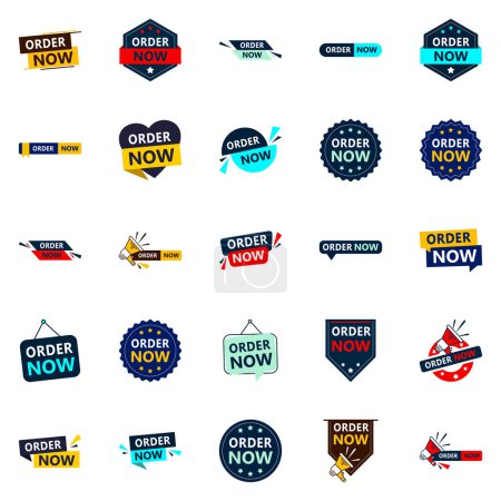 Téléchargez les illustrations : 25 Professional Order Now Banners to Elevate Your Brand - en licence libre de droit