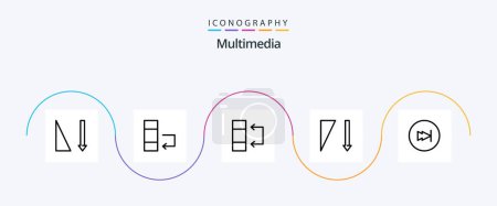 Illustration for Multimedia Line 5 Icon Pack Including . multimedia. table. forward. arrow - Royalty Free Image