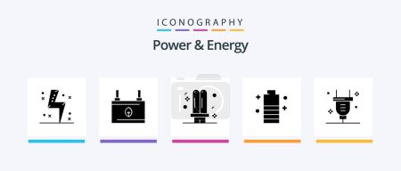 Illustration for Power And Energy Glyph 5 Icon Pack Including energy. battery. electricity. light. energy. Creative Icons Design - Royalty Free Image