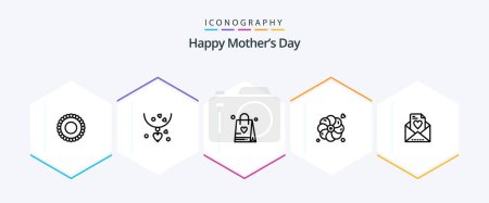 Illustration for Happy Mothers Day 25 Line icon pack including . nature . mother. flower . love - Royalty Free Image