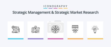 Illustration for Strategic Management And Strategic Market Research Line 5 Icon Pack Including factory. success. user. grown. plant. Creative Icons Design - Royalty Free Image