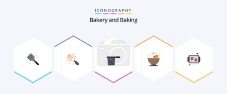 Ilustración de Baking 25 Flat icon pack including salad. bowl. kitchen. measuring. cooking - Imagen libre de derechos