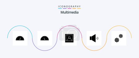 Ilustración de Paquete de iconos de Multimedia Glyph 5 incluido. Sonido. engranajes - Imagen libre de derechos