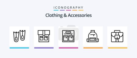 Illustration for Clothing and Accessories Line 5 Icon Pack Including . clothes. body. baby. luggage. Creative Icons Design - Royalty Free Image