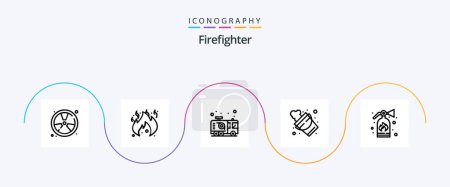 Illustration for Firefighter Line 5 Icon Pack Including extinguisher. firefighter. car. fire. fireman - Royalty Free Image