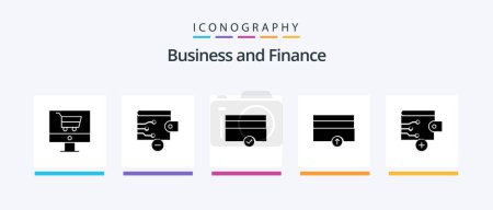 Ilustración de Finance Glyph 5 Icon Pack Including . finance. money. business. payments. Creative Icons Design - Imagen libre de derechos