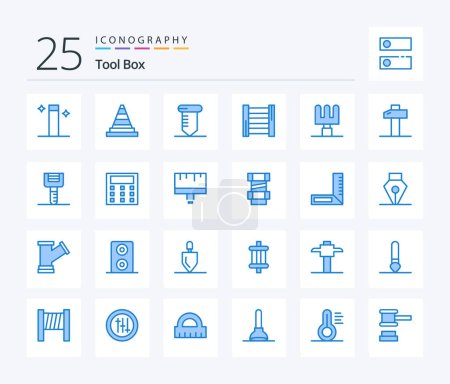 Ilustración de Tools 25 Blue Color icon pack including tools. carpentry. screw. tools. tools - Imagen libre de derechos